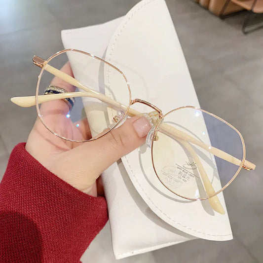 Vintage Polygon Frame Anti-Blue Light Glasses